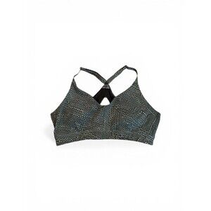 Zella Scoop Neck Low Impact Sports Bra Keyhole Racerback Wireless Green Size M